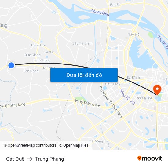 Cát Quế to Trung Phụng map