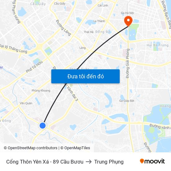 Cổng Thôn Yên Xá - 89 Cầu Bươu to Trung Phụng map