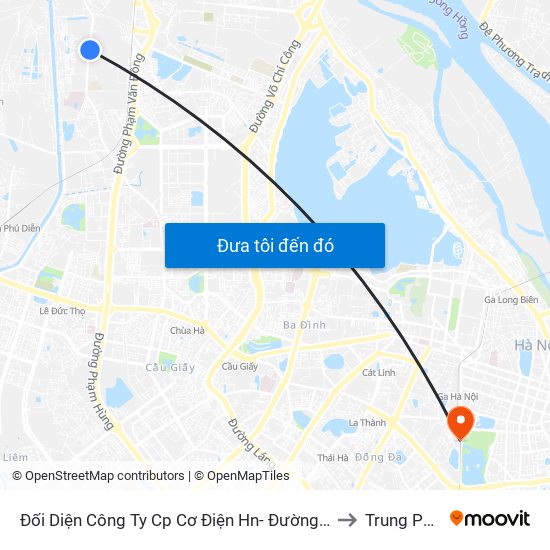 Đối Diện Công Ty Cp Cơ Điện Hn- Đường Đức Thắng to Trung Phụng map