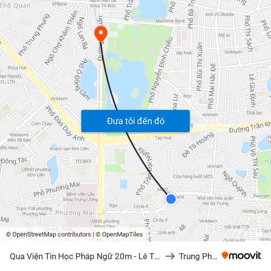 Qua Viện Tin Học Pháp Ngữ 20m - Lê Thanh Nghị to Trung Phụng map