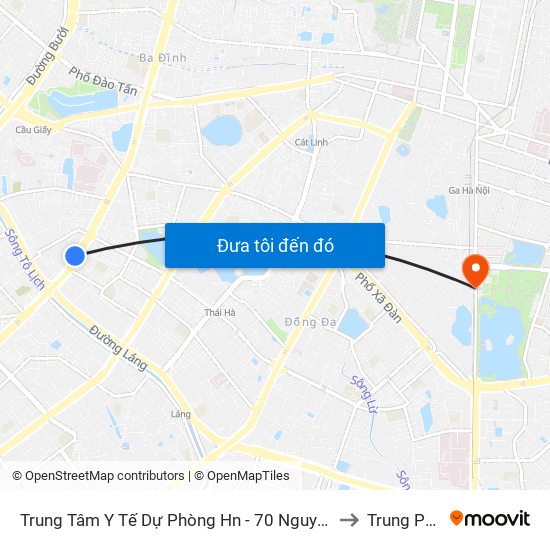 Trung Tâm Y Tế Dự Phòng Hn - 70 Nguyễn Chí Thanh to Trung Phụng map