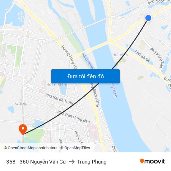 358 - 360 Nguyễn Văn Cừ to Trung Phụng map