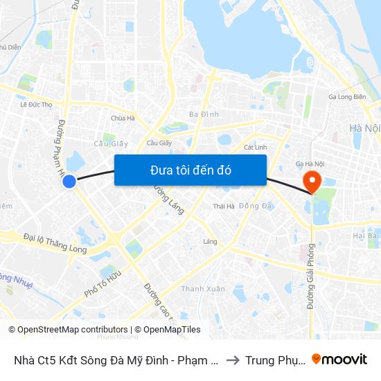 Nhà Ct5 Kđt Sông Đà Mỹ Đình - Phạm Hùng to Trung Phụng map