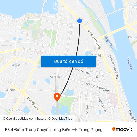 E3.4 Điểm Trung Chuyển Long Biên to Trung Phụng map