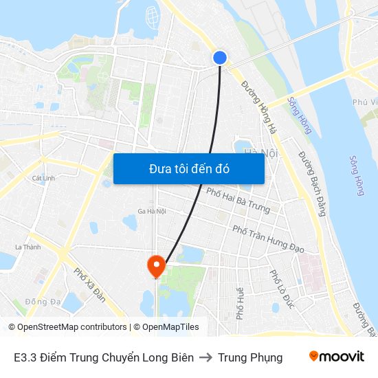 E3.3 Điểm Trung Chuyển Long Biên to Trung Phụng map