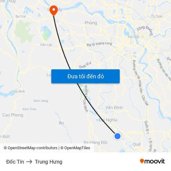 Đốc Tín to Trung Hưng map