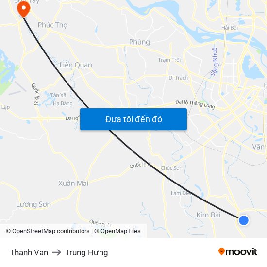 Thanh Văn to Trung Hưng map