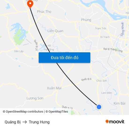 Quảng Bị to Trung Hưng map