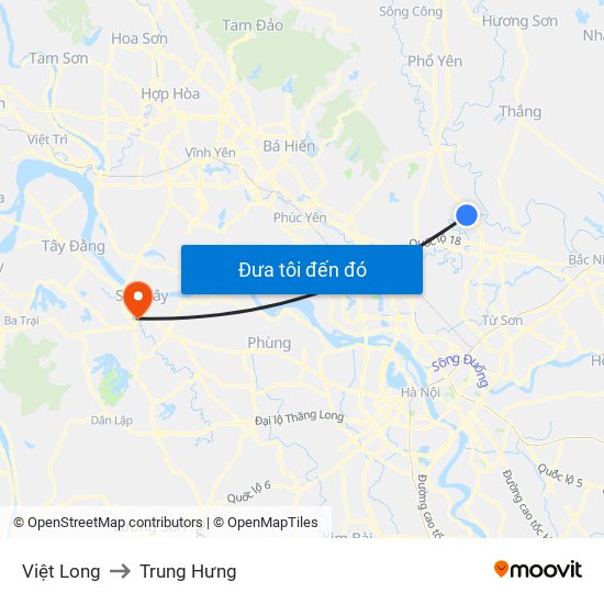 Việt Long to Trung Hưng map