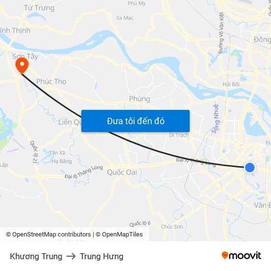 Khương Trung to Trung Hưng map