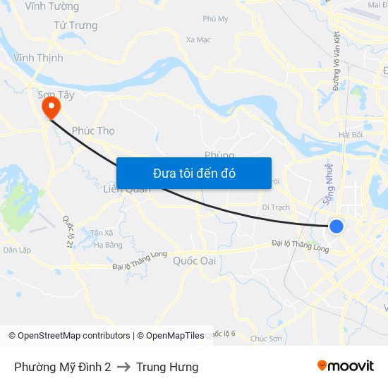 Phường Mỹ Đình 2 to Trung Hưng map