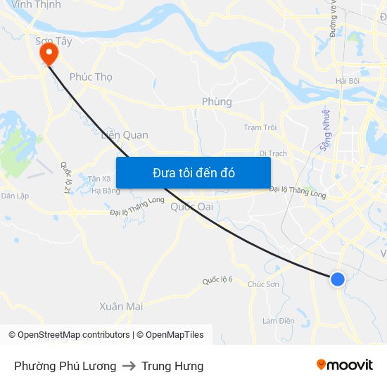 Phường Phú Lương to Trung Hưng map