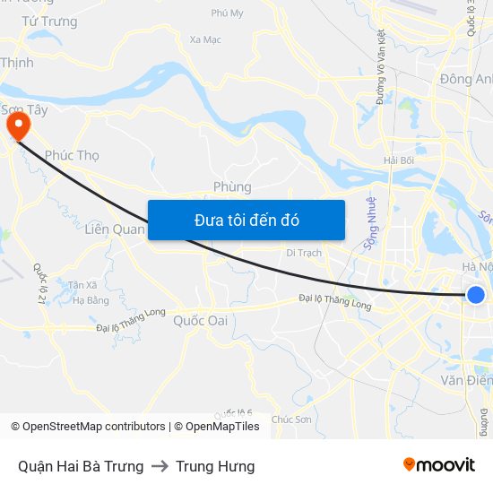 Quận Hai Bà Trưng to Trung Hưng map