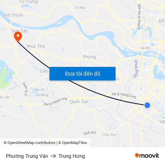Phường Trung Văn to Trung Hưng map
