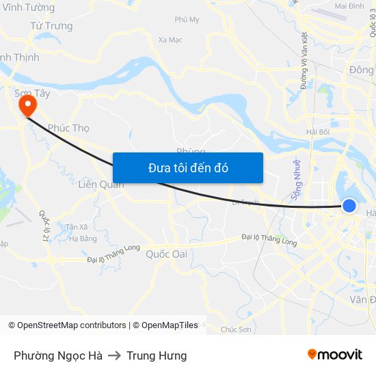 Phường Ngọc Hà to Trung Hưng map