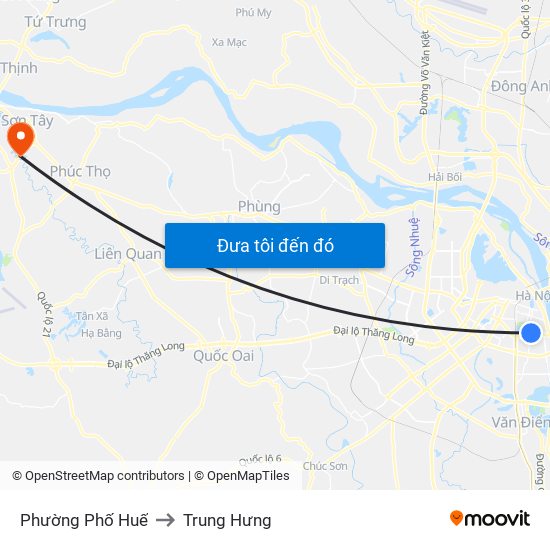 Phường Phố Huế to Trung Hưng map