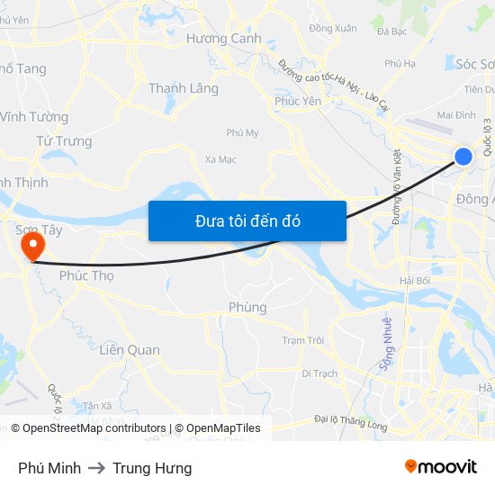 Phú Minh to Trung Hưng map