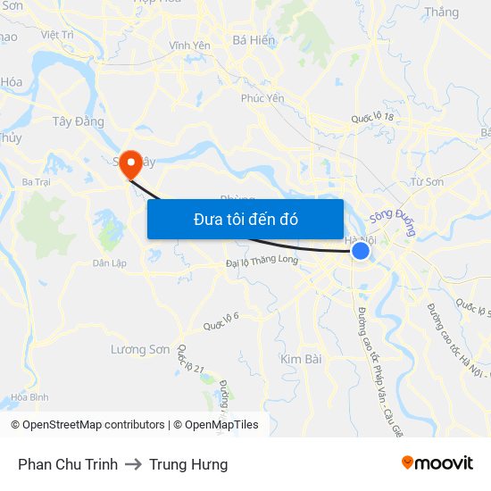 Phan Chu Trinh to Trung Hưng map