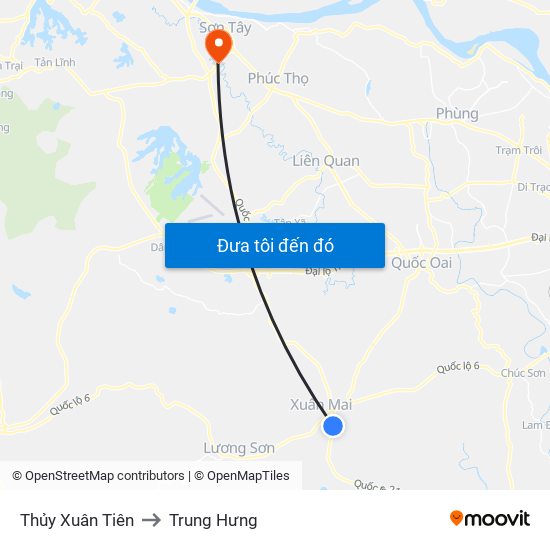 Thủy Xuân Tiên to Trung Hưng map