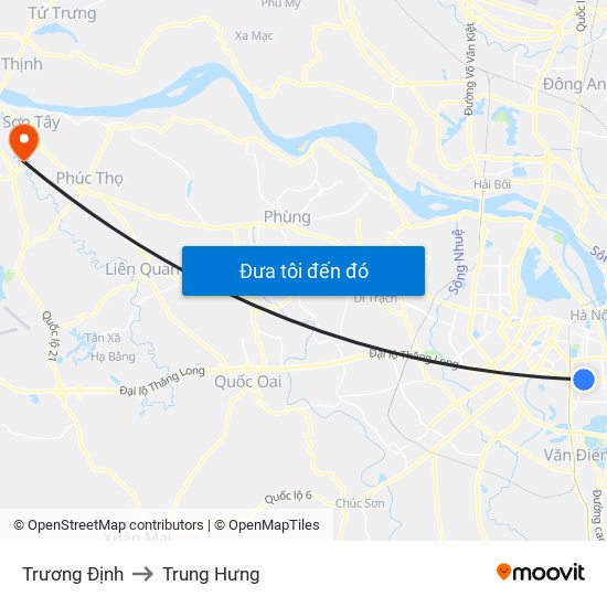 Trương Định to Trung Hưng map