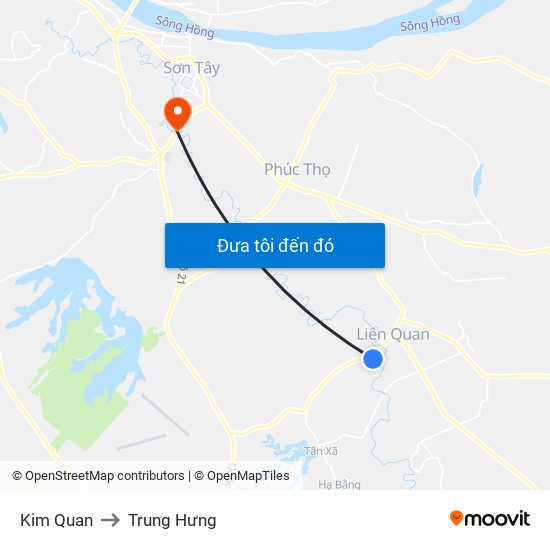 Kim Quan to Trung Hưng map