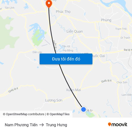 Nam Phương Tiến to Trung Hưng map