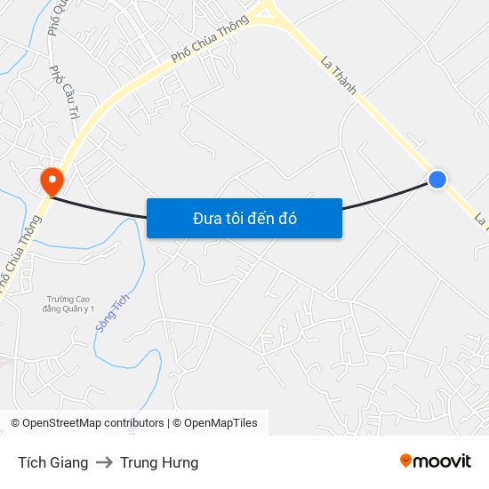 Tích Giang to Trung Hưng map