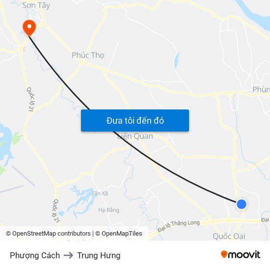 Phượng Cách to Trung Hưng map