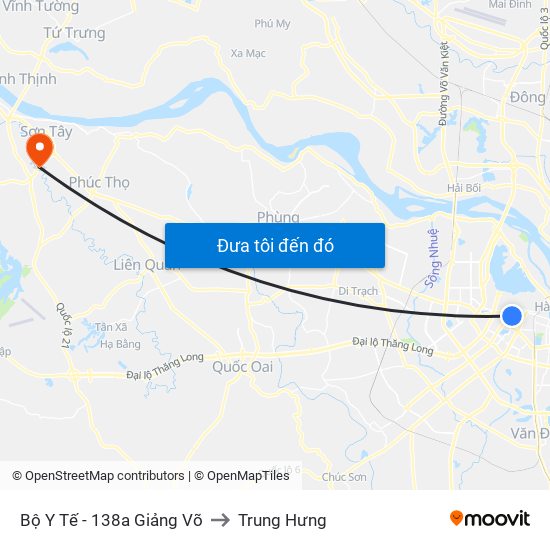 Bộ Y Tế - 138a Giảng Võ to Trung Hưng map