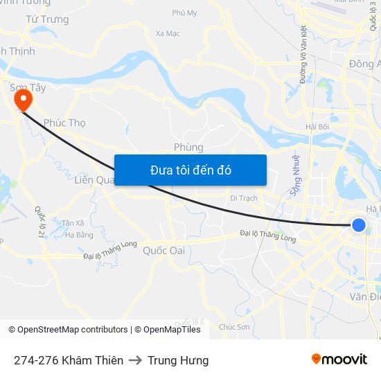 274-276 Khâm Thiên to Trung Hưng map