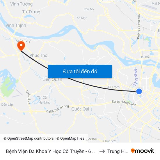 Bệnh Viện Đa Khoa Y Học Cổ Truyền - 6 Phạm Hùng to Trung Hưng map