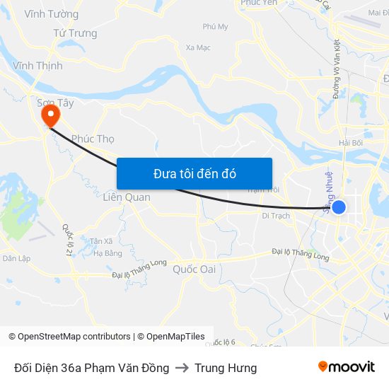 Đối Diện 36a Phạm Văn Đồng to Trung Hưng map