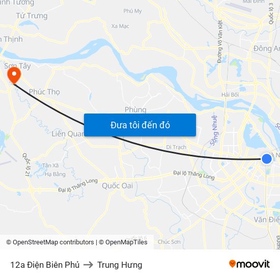 12a Điện Biên Phủ to Trung Hưng map