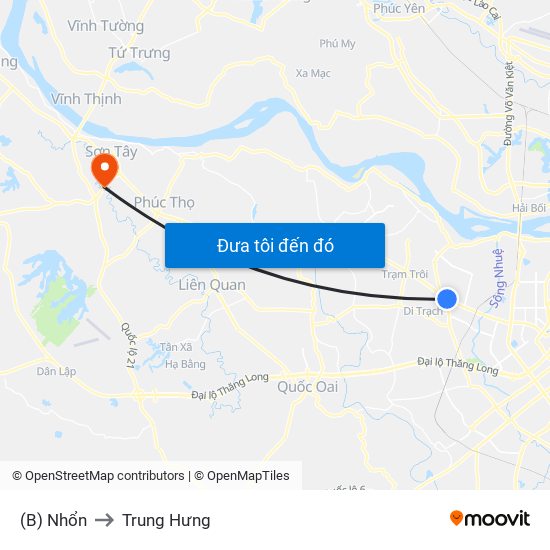 (B) Nhổn to Trung Hưng map