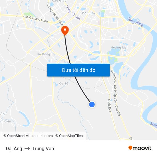 Đại Áng to Trung Văn map