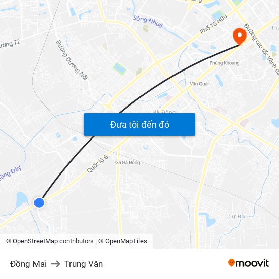 Đồng Mai to Trung Văn map