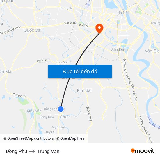 Đồng Phú to Trung Văn map