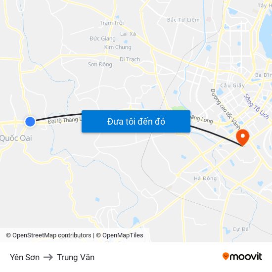 Yên Sơn to Trung Văn map