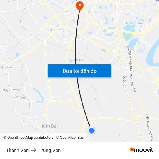 Thanh Văn to Trung Văn map
