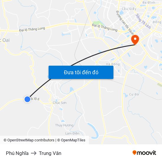 Phú Nghĩa to Trung Văn map