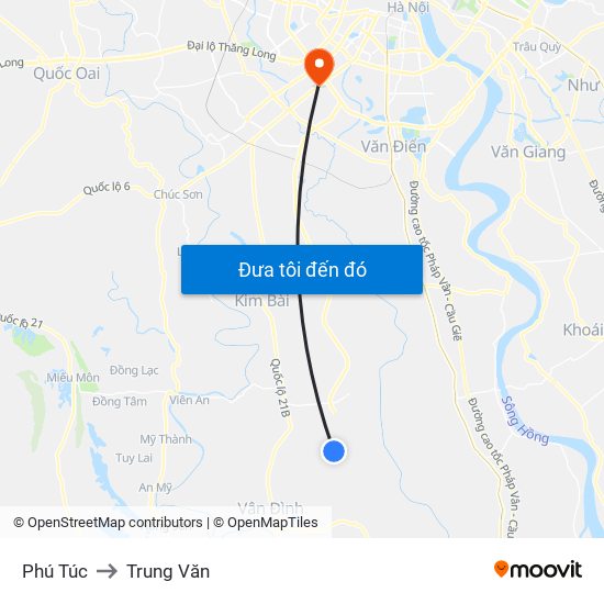 Phú Túc to Trung Văn map