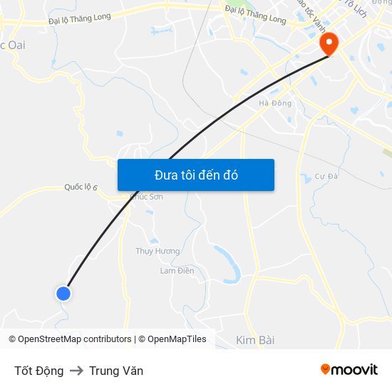 Tốt Động to Trung Văn map