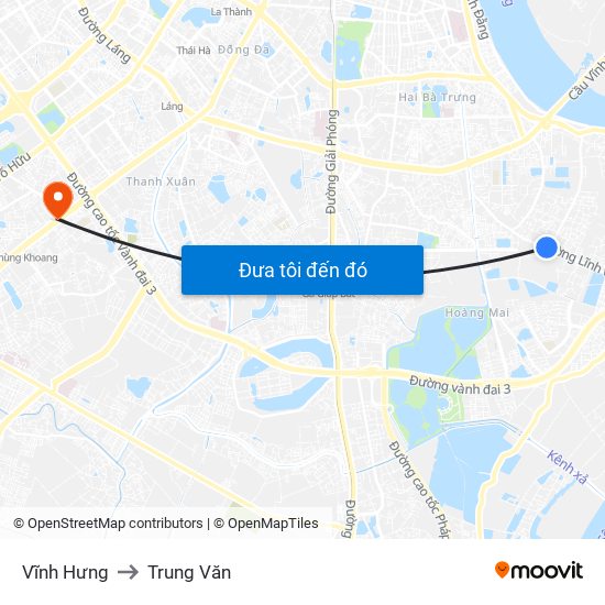 Vĩnh Hưng to Trung Văn map