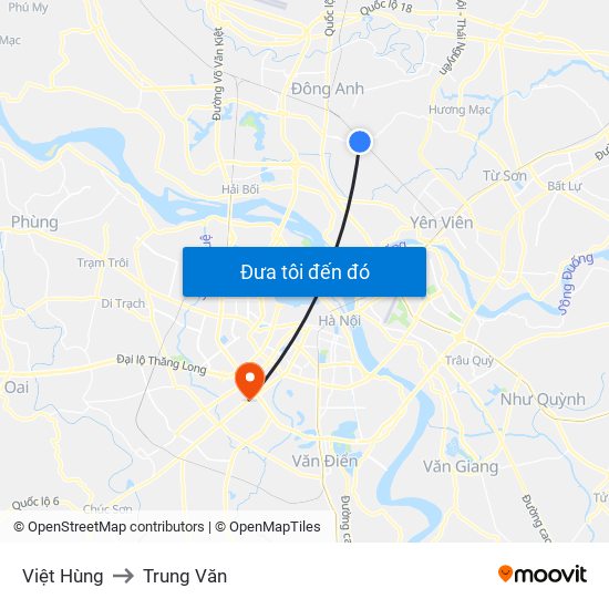 Việt Hùng to Trung Văn map