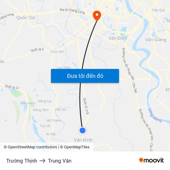 Trường Thịnh to Trung Văn map
