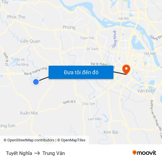 Tuyết Nghĩa to Trung Văn map