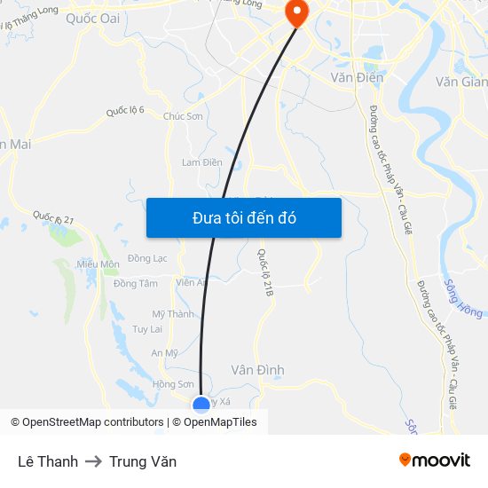 Lê Thanh to Trung Văn map