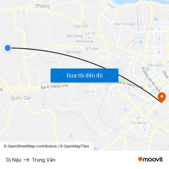 Dị Nậu to Trung Văn map