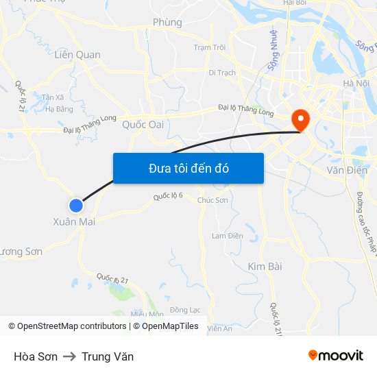 Hòa Sơn to Trung Văn map