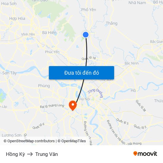 Hồng Kỳ to Trung Văn map